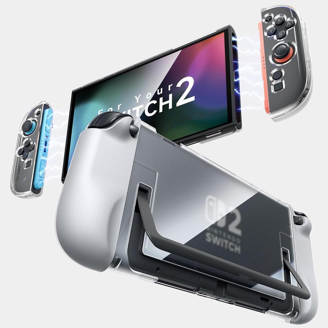 JSAUX Protective Case for Nintendo Switch 2 (2025), Split Design PC+TPU Grip Cover Compatible with Switch 2 Console and JoyCon, Shock-Resistant & Ergonomic