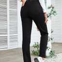 OFLUCK Straight Leg Mom Jeans for Women High Waisted Trendy Ankle Jeans Boyfriend Denim Tapered Leg Pants (6 Short, Black)