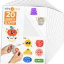 HTVRONT Sublimation Sticker Paper - 20 Pcs Glossy Transparent Waterproof Sublimation Stickers