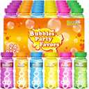 OCHIDO 24 Pcs Bubble Bottles with Wand, Bubbles for Kids Summer Outdoor & Indoor Activity, Bubbles Party Favors for Birthday Party Supplies, Summer Toys Gift, 4oz Bubbles Solution in 6 Colors