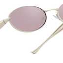 KesaPlan Retro Oval Polarized Sunglasses for Women Men - Chic 90s Sunnies Lightweight Shades Trendy UV Protection Metal TR Frame Sun Glasses (Gold Frames/Pink Lenses)