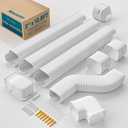 3" 12.5Ft Mini Split Line Set Cover with Flexible Duct, Long Duct Cover Kits - Paintable Minisplit Lineset Cover Kit, AC Line Hide for Mini-Split, Air Conditioner, Central AC, HVAC, White