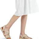 mysoft Women's Wedge Sandals Casual Low Heel Comfortable Walking Espadrilles Elastic Strap Slip on Shoes