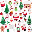 Mini Christmas Figurines, 35pcs Resin Christmas Miniature Figures Snowman for Village Accessories Snow Globe Crafts