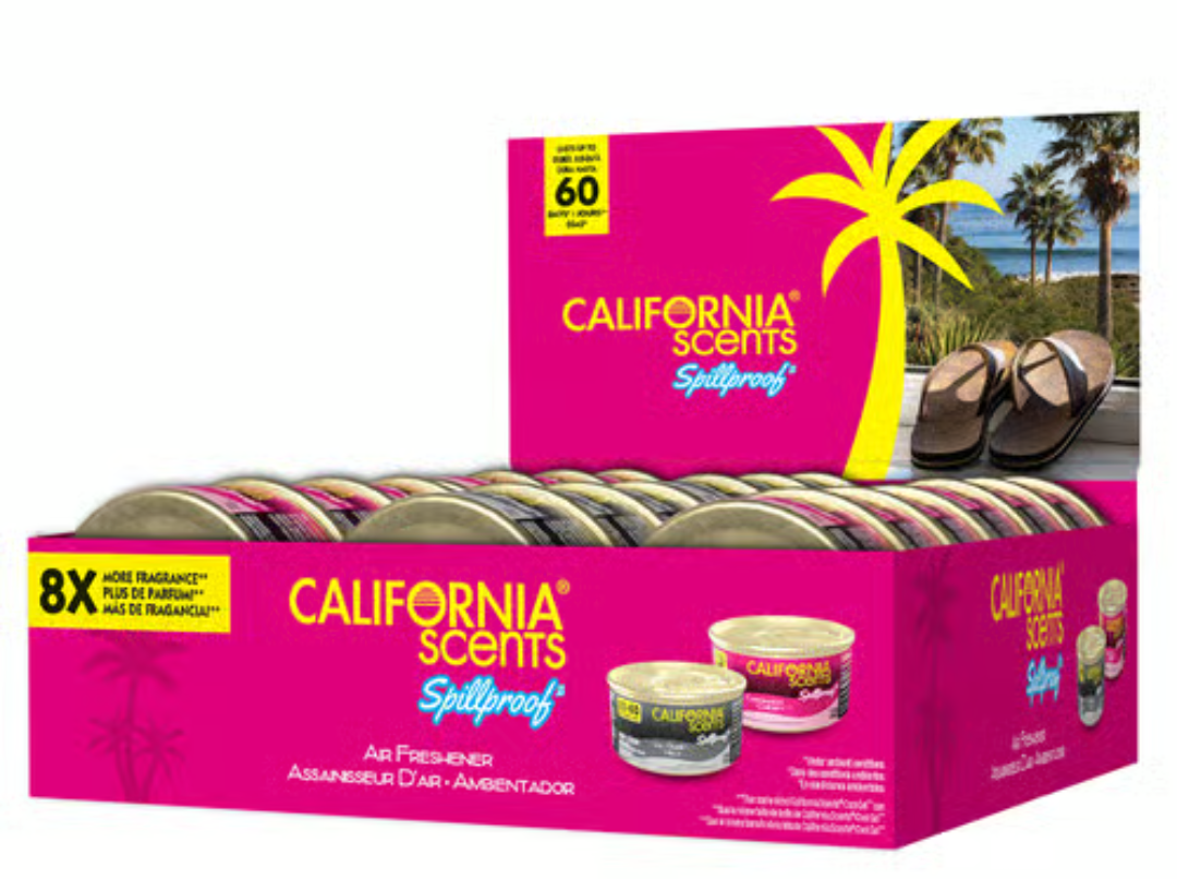 California Scents Spillproof Air Freshener Can Counter Display - Assortment 12pcs