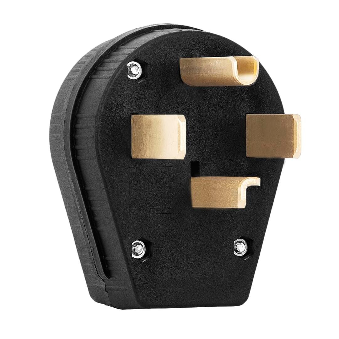 Nema 14-30P 30A 125V/250V AC Plug - 4-Prong Dryer 30Amp Heavy Duty RV EV DIY Power Plug