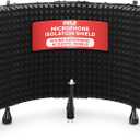 Pyle Professional Studio Recording Microphone Isolation Shield - Soundproofing Acoustic Panel, Filter Vocal, Sound Diffusion Booth, Insulation Diffuser for Noise Reduction in Audio Music Recording