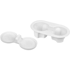 frani Cup Holder Set (2-Piece) Compatible with Tesla Model Y 2021-2026 & Juniper Refresh - Premium Silicone Inserts for Center Console & Rear Seats White