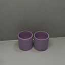 PATIKIL 4.3 Inch Ceramic Plant Pots, 2 Pack Modern Flower Planters with Drainage Holes and Tray for Decorate Home Indoor Plants Succulent Herb, Purple