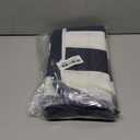 Magpie Fabrics Indoor Outdoor Cushion Cover Replacement 2 Pack, NO Insert! Water Repellent Slipcover with Ties Christmas Decor for Patio Garden Chair Seat Sofa Bench Wicker(Navy White, 20x18x4 Inch)