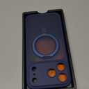 CANSHN 360 Spin Magnetic Stand for iPhone 17 Pro Max Case with Camera Control [Full Camera Protection] [Compatible with Magsafe] Translucent Matte Shockproof Protective Phone Cover 6.9" - Deep Blue