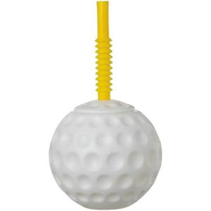 Round White Golf Ball 10 oz Sippy Cup (6.5" x 5") Pack of 2 - Perfect Novelty Drinkware for Golf Enthusiasts & Kids Alike