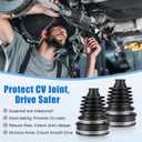 PIFOOG 2PCS CV Boot Repair Kit for 19mm to 24mm Shafts Universal Car CV Axle Joint Boots Replacement Constant Velocity Kits with Clamps Cable Ties Dustproof Flexible Silicone Black