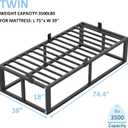 Bilily 18 Inch Twin Bed Frame with Steel Slat Support,Heavy Duty Metal Platform Bed Frame Twin Size Mattress Foundation,No Box Spring Needed,Easy Assembly,Noise Free,Black