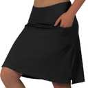 beroy Skorts Skirts for Women,20" Knee Length Skirted for Women,Athletic Skirt with Shorts (Black)