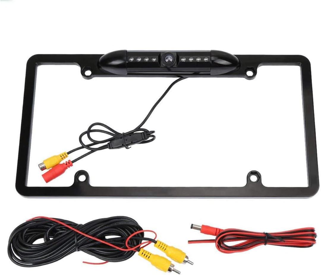 AOCISKA License Plate Frame Backup Camera, Rear View Camera with 8 LED, 170 Viewing Angle Night Vision Car Camera,Waterproof Backup Camera Vehicle Universal for Car,SUV,Truck