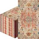 Yeaqee 100 Pcs Vintage Boho Napkins Paper Guest Towels 2 Ply Decoupage Napkins Disposable Decorative Hand Towel for Bathroom Kitchen Fall Wedding Party Dinner(Orange and Blue)