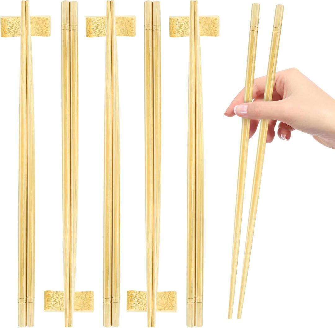 12 Inch X 5 Pairs Chopsticks,Reusable,Extra Long Simplea and Minimalistic Design,More Size Choices 7"/9.5"/12"