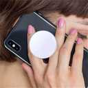 Magnetic Phone Handle Compatible with Phones, Foldable Phone Grip Stand for Smart Phones, Tablet Computers and Mobile Phone Accessories - Transparent Glitter Resin Pure White