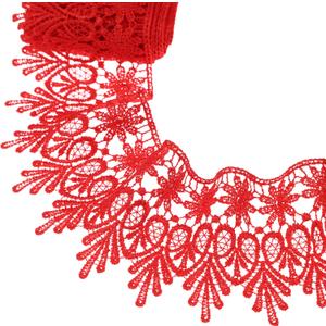 GXTIZAS Red Lace Trim 5 Yards Wide Venise Lace Ribbon Embroidered Edge Trim for Sewing Crafts Pillow Case GXTIZAS Red Lace Trim 5 Yards Wide Venise Lace Ribbon Embroidered Edge Trim for Sewing Crafts Pillow Case