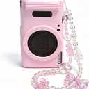 Silicone Case for Canon PowerShot IXY 650/ELPH 360 Cameras, Soft Silicone Camera Case, Slim Fit Scratch-Resistant Portable Protective Case for Camera Body .Give a Crystal Chain(Pink)