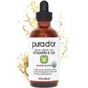 PURA D'OR 4 Oz Organic Vitamin E Oil  USDA Certified Face, Body, Hair & Bath Oil with Argan, Jojoba, Rosehip, Apricot, Almond & Avocado  Lightweight Moisturizing Blend for Soft, Smooth Skin