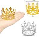 20 Pcs Crown Cake Topper Tiny Crown Tiara Cake Ornaments Mini Baby Crown Cake Cupcake Decoration for Baby Shower Princess Themed Birthday Wedding Party (sliver)