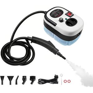 Steam Cleaner, 6-Level Adjustable Handle, 15s Heat-Up, 1.08 Quarts Tank, Portable Steamer for Cleaning with 6 pcs Accessories for Home for Dirt, Grease, Grout, Tile,Floor, Car (Pearl White, 1200ML)