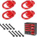 1/2" Heavy Duty Steel D Rings Tie Down Anchors,Heavy Duty 12000 LBS Capacity Trailer Accessories,Strength Tie Down Anchors Hooks, for Trailers, Trucks, and Cargo with Screws & Bolts (4PCS)