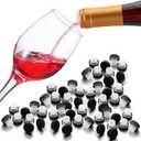 Qinyoung 100 Pcs Slow Wine Pourer Spout for Corked Bottles Pour and Seal Plastic Wine Pourers with Lid for Storing Precise Pouring (Balck)