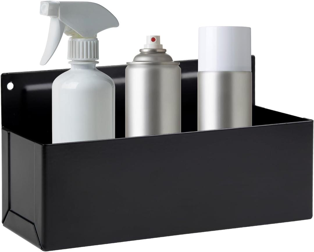 Magnetic Aerosol Spray Can Holder, Magnet Toolbox Bottle Holder, Tool Box Storage Rack for Garage and Home, Craft Workspace, Mechanic Paint Bottle Can Organizer, Black, 3"x8.3"