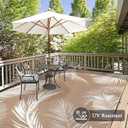 Pauwer Waterproof Outdoor Rug 10x14, Reversible Plastic Straw Patio Camping Rug, Indoor Outdoor RV Mat Carpet for Deck, Camper, Porch, Balcony, Backyard, Picnic, Leaf Brown