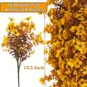 16 Bundles Artificial Fall Mums Outdoor UV Resistant, Fake Silk Plants No Fade Faux Greenery for Garden Porch Patio - Autumn Thanksgiving Christmas Home Decor (Fall Yellow)