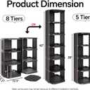 Kitstorack 8-Tier Vertical Plastic Shoe Rack, Freestanding Stackable Storage Organizer for Small Closets and Tight Spaces