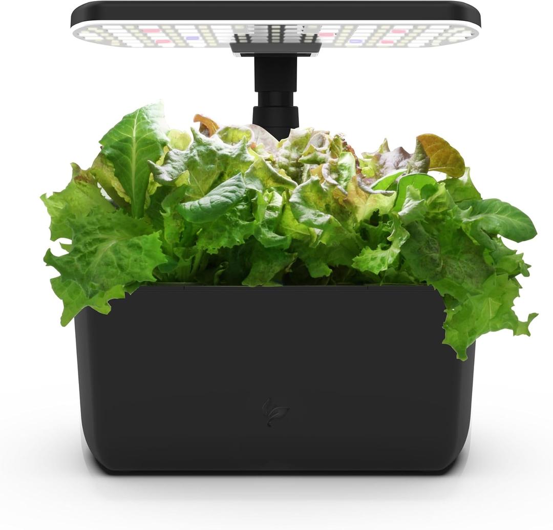 AeroGarden Harvest Lite in Black, Soil-Free Indoor Hydroponic Garden with LED Grow Light for Year-Round Gardening of up to 6 Herbs and Vegetables