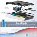 PS5/Slim/Pro Stand for Disc & Digital Console, PS5 Cooling & Charging Station with RGB Lights, PS5 Controller Charger Built-in 3 Level & AUTO Adjustable Fan, PS5/Slim/Pro Accessories for PS 4 Cases