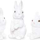 3 Pcs Easter Rabbit Figurines, Spring Bunny Statue Gifts, Cute Easter Decor Bunny Decorations for Table Home Garden