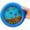 Musfunny Ocean Drum Wave Bead Drum Gentle Sea Sound Music Gift Musical Educational Sea Sound Drum Tool for Kid Child Baby (Blue)