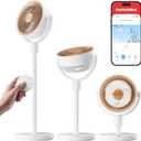 SwitchBot Smart Pedestal Fan, Rechargeable Oscillating Standing Fan for Bedroom, Corded & Cordless, Adjustable Height Floor & Desk Fan, 22dB, Remote & App, Works with Alexa,Google Home,HomeKit,Matter