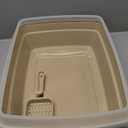 IRIS USA Cat Litter Box, Open Top with Scoop, Easy Clean Plastic Pan for Indoor Cats & Kittens, Beige (Small)