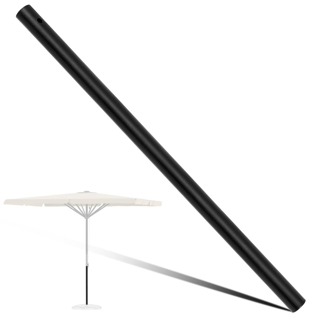 Otoolling 1 Pack 1.5'' Dia Umbrella Replacement Lower Pole, Heavy Steel Patio Umbrella Bottom Pole Replacement, 1.7 mm Thickness, No Bullet Buckle Outdoor(Black,42.5'')