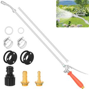 29"-44" All Metal Replacement Sprayer Wand, Suitable for 1/2" Hose Quick Connector, 1/4" & 3/8" & 1/2" Brass Barb Spray Wand, Built-in Shut Valve Stainless Steel Spray Wand (44" Sprayer Wand)