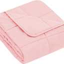 Yescool Weighted Blanket (7 lbs, 41" x 60", Pink) Cooling Heavy Blanket for Sleeping Perfect for 60-90 lbs, Breathable Blanket with Premium Glass Bead, Machine Washable