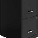 Lorell 14341 18 Deep 2-Drawer File Cabinet, Black