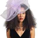Tea Party Hat Fascinators Hats for Women Girls Elegant Kentucky Derby Hat Flower Feather Headband Outfits for Wedding Church