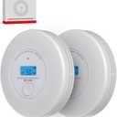 10-Year Sealed Battery 2-in-1 Smoke & Carbon Monoxide Detector Alarm | CO & Smoke Alarm Detector with Backlit LCD Display & V-0 Flame-Retardant Housing(2-Pack)