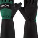 COOLJOB Thorn Proof Rose Pruning Garden Gloves for Men, Long Sleeve Padded Yard Work for Bush, Blackberry, Cactus, Heavy Duty/Puncture Resistant/Machine Washable, Medium, Green (Medium (Pack of 1))