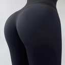 QFE High Waist Tummy Control Yoga Pants Compression Leggings for Women Black Workout Butt Lifting Gym Scrunch Waist Trainer (Black, XL)