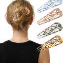 AWAYTR 4.7" French Hair Pin for Women - 4Pcs U-Shaped Hair Fork for Updos, Chignons & French Twists, Durable Acrylic, Secure & Elegant Styling for All Hair Types (Multicolor #2)