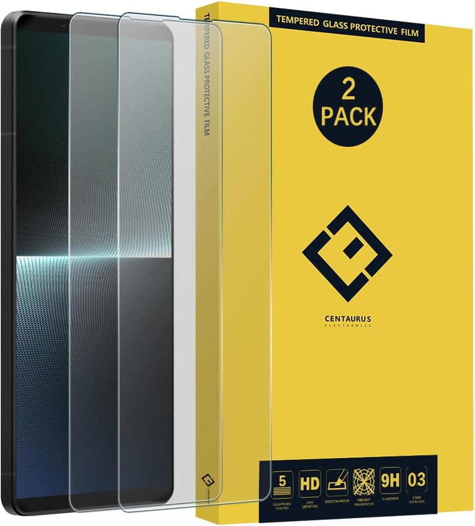 2Pcs Xperia 1 V 2023 Screen Protector,Anti-Scratch 9H HD Clear Xperia 1 V 2023 Tempered Glass Screen Protector Film For S o n y Xperia 1V 2023 6.5 Inch